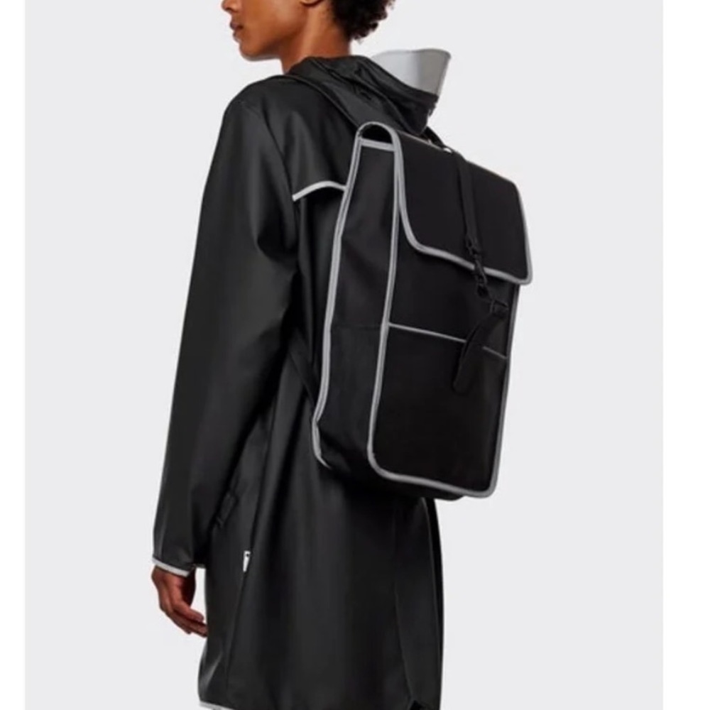 NWT Rains Backpack Reflective in Black Color - Picture 3 of 6